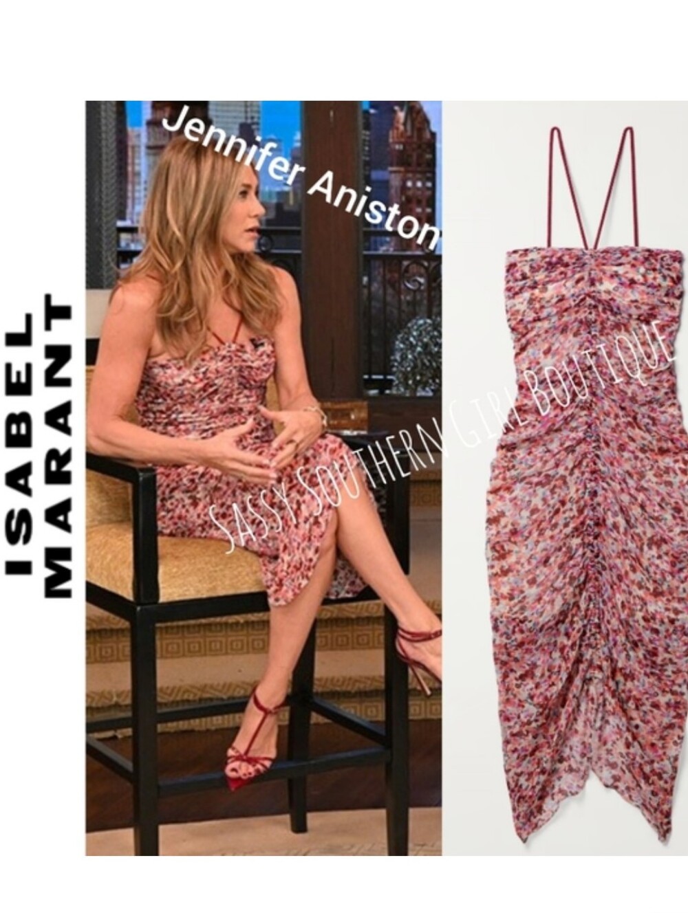 🆕⭐ ISABEL MARANT Falone Georgette printed halter midi dress
